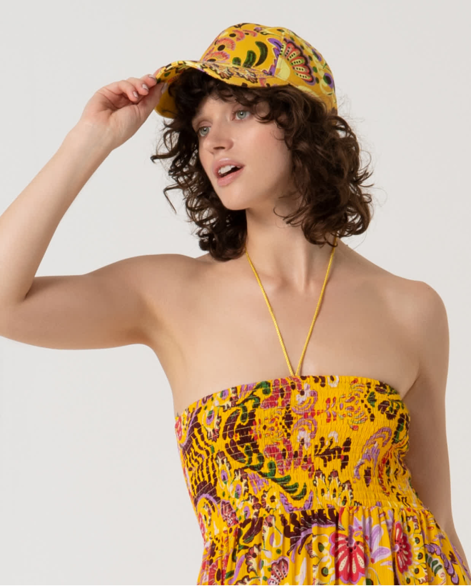 Cappellino baseball stampato Giallo