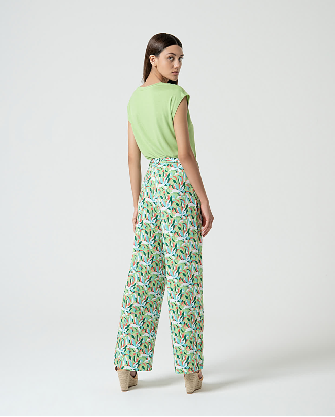 Pantaloni elasticizzati con cintura Verde