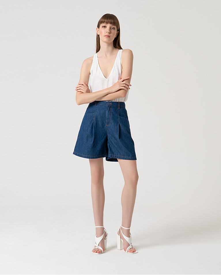 Short denim cotone Azzurro