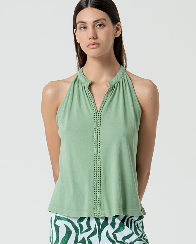 Solid organic cotton top Green