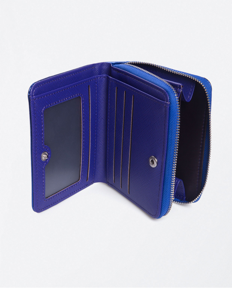 Borsellino con cerniera. metallizzato Azzurro
