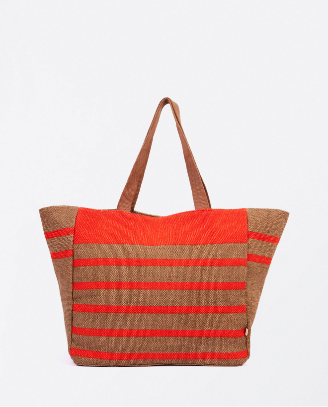Shopper da spiaggia in tessuto Arancione