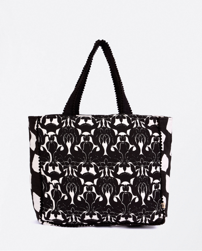 Shopper da spiaggia in tessuto Nero
