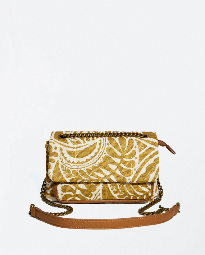 Borsa a tracolla jacquard trapuntata Kaki