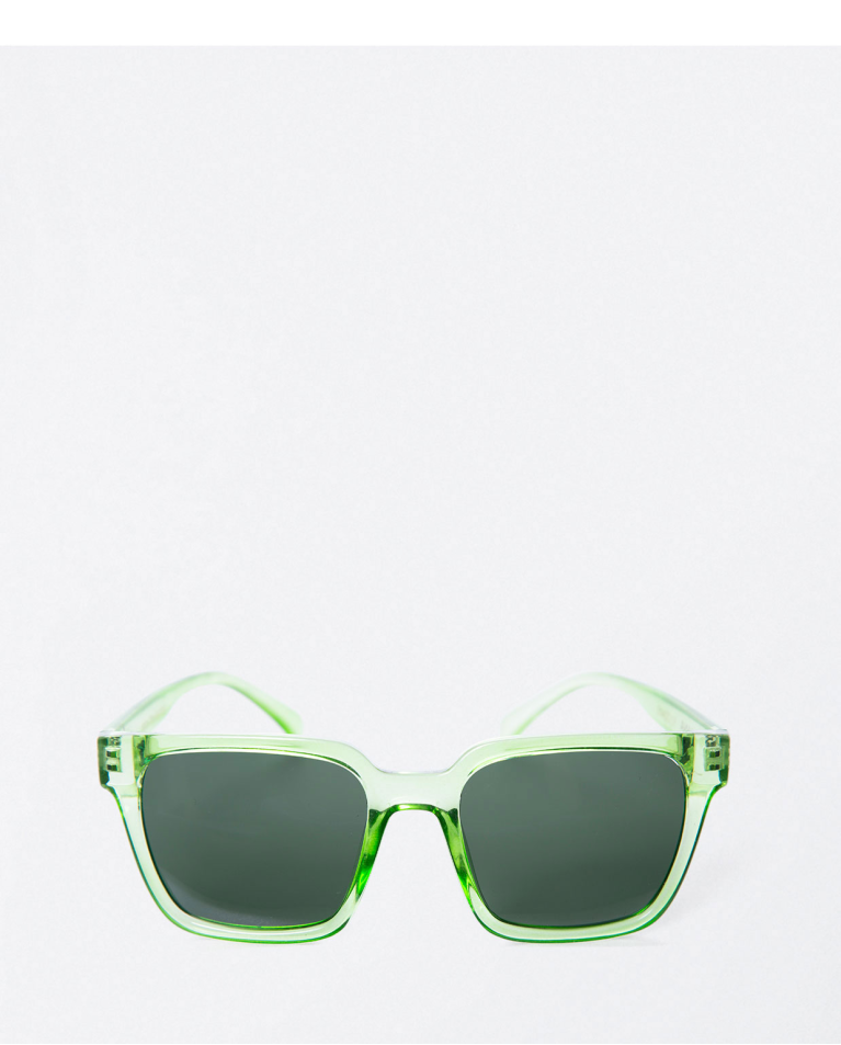 Occhiali da sole quadrati traslucidi. Verde