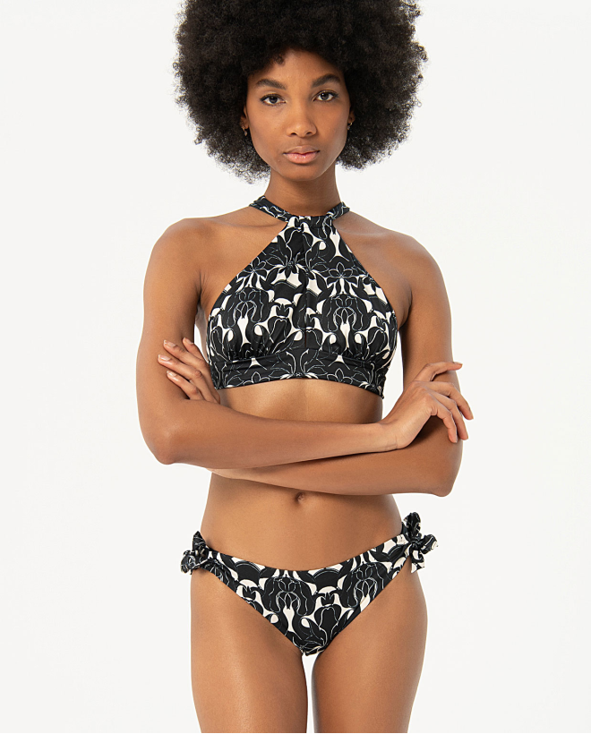 Slip bikini con fiocchi Nero