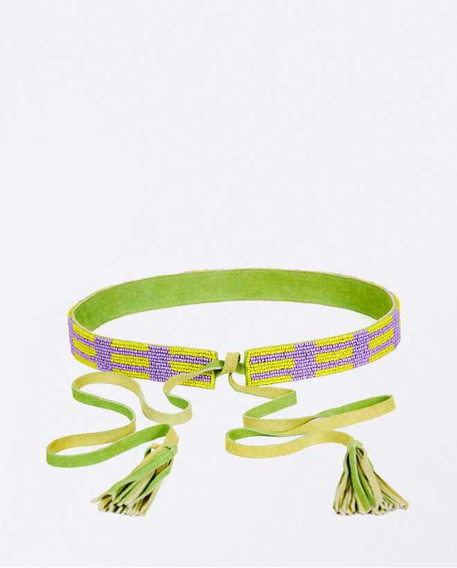 Cintura a fascia con perline Lila