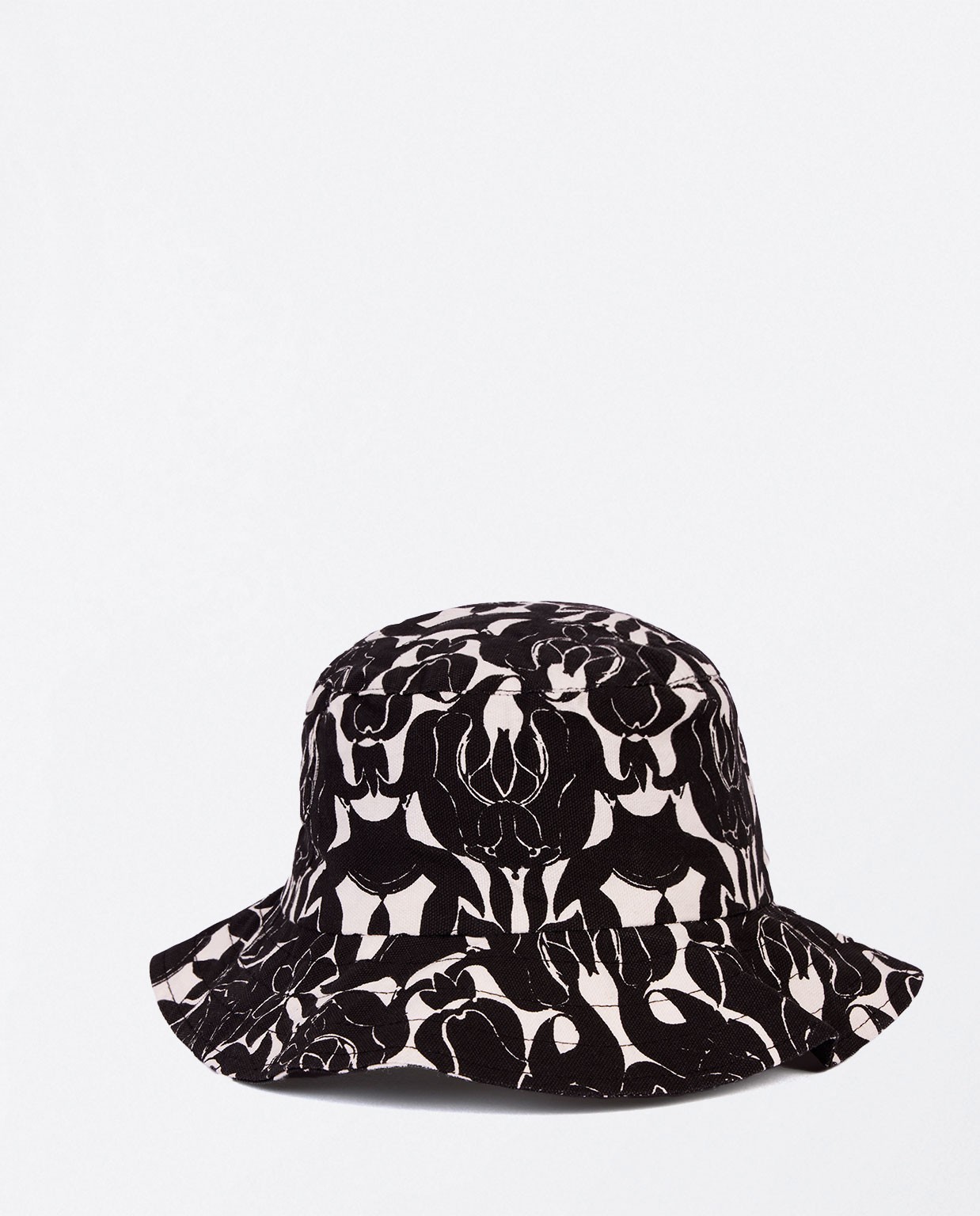 Cappello da spiaggia stampato Nero