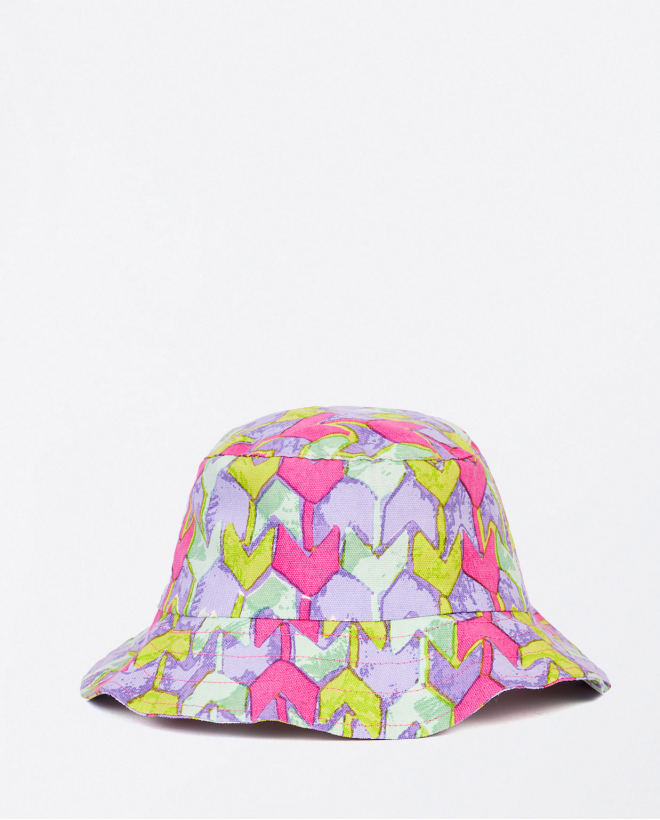 Cappello da spiaggia stampato Lila