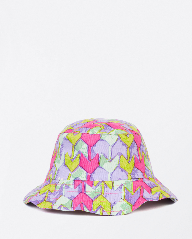 Cappello da spiaggia stampato Lila