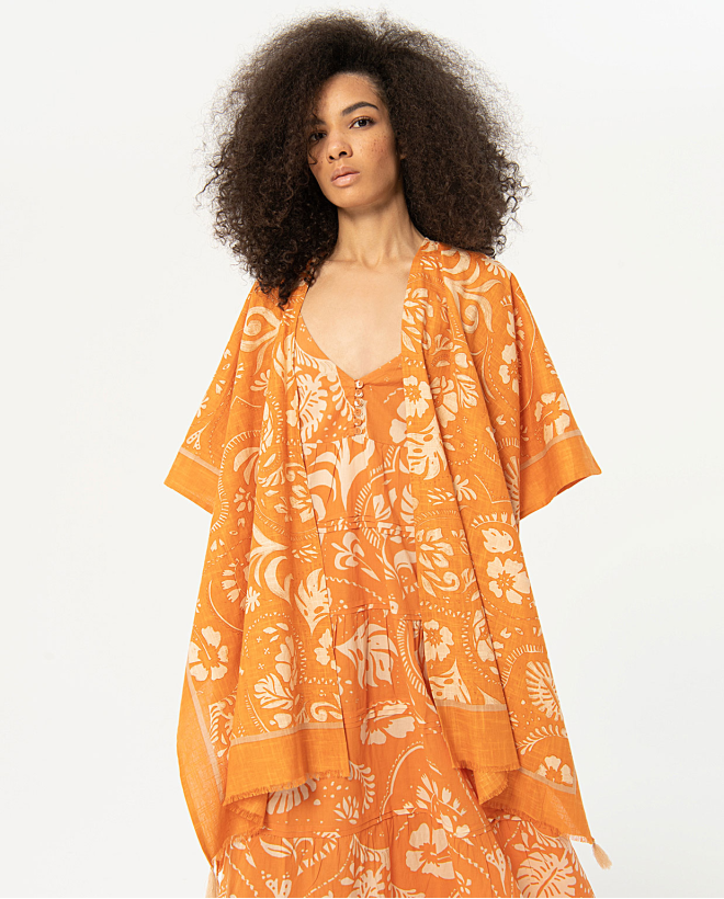 Kimono corto aperto Mattone