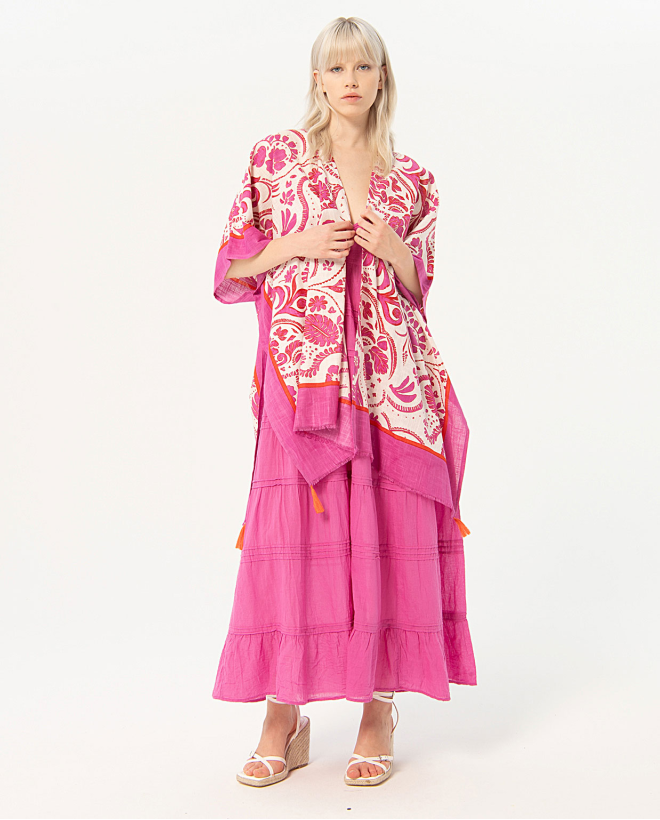 Kimono corto aperto Fucsia