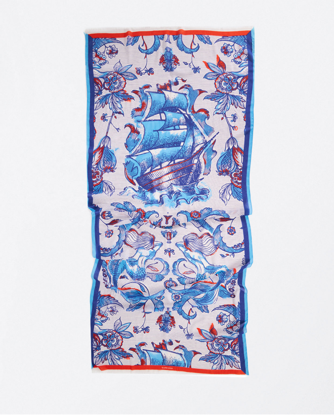 Foulard sarong stampata Azzurro