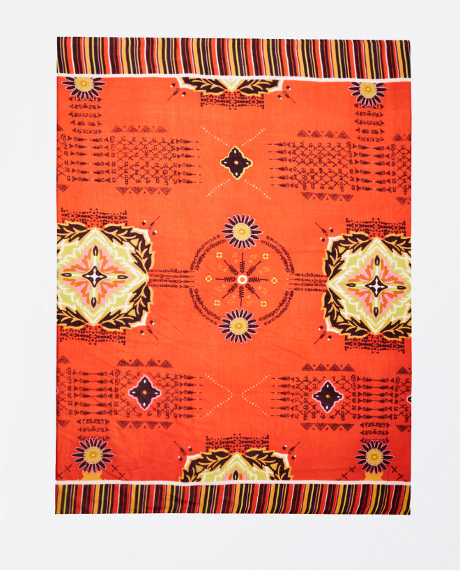 Foulard sarong stampato Fucsia