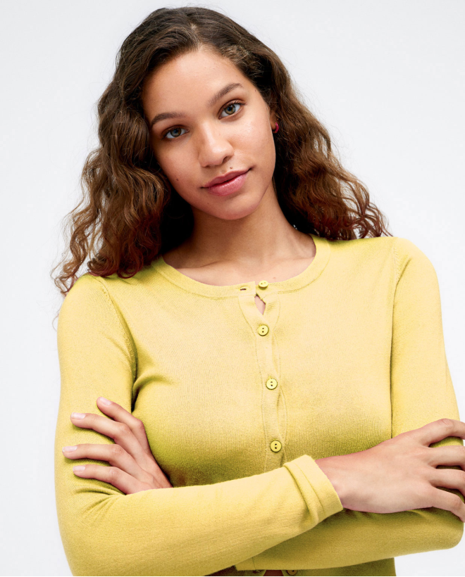 Cardigan corto a maglia con...