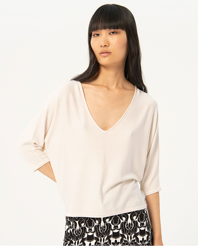 Maglia con maniche alla giapponese Bianco