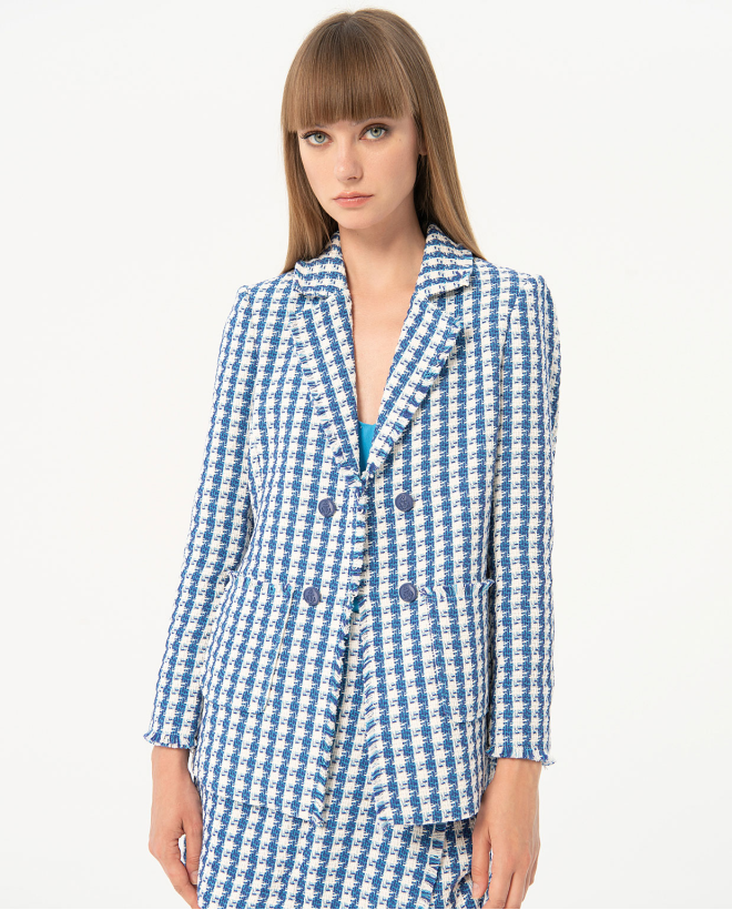 Blazer in tweed Azzurro