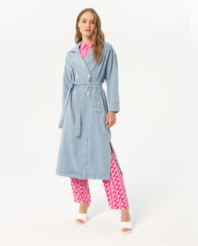 Trench in denim leggero Blu