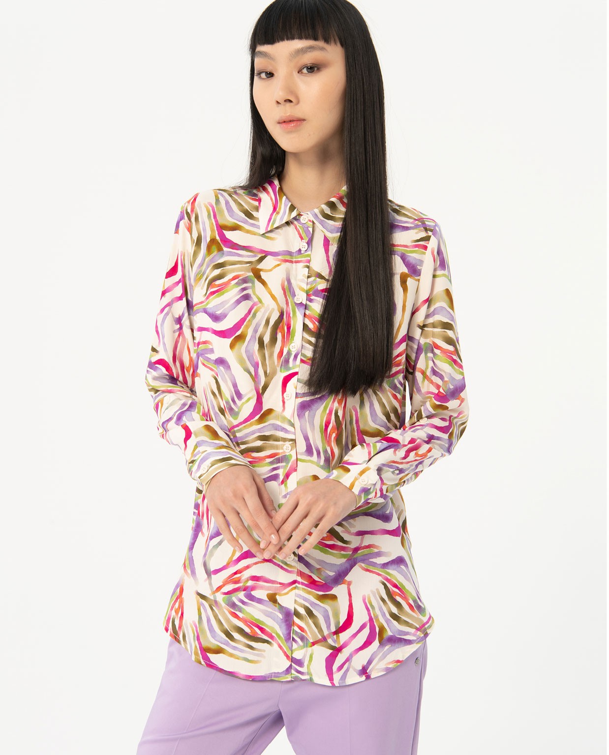 Camicia stampata a maniche lunghe Multi