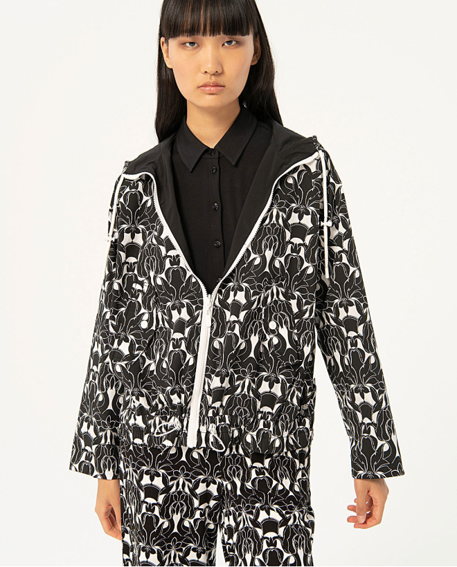 Mackintosh stampato reversibile Nero