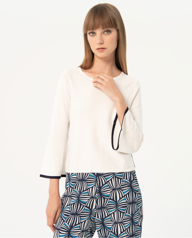 Maglia con maniche a campana Bianco