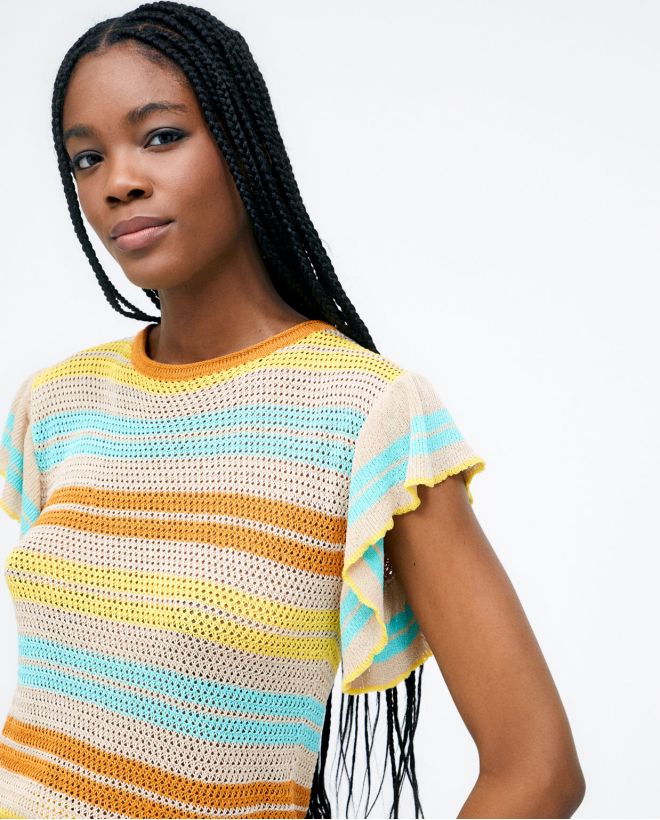 Maglia a righe con maniche...