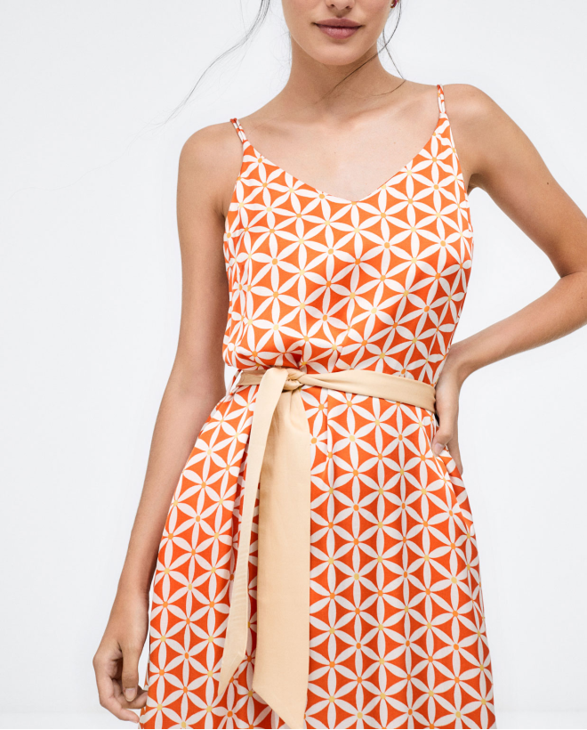 Midi dress with straps and...