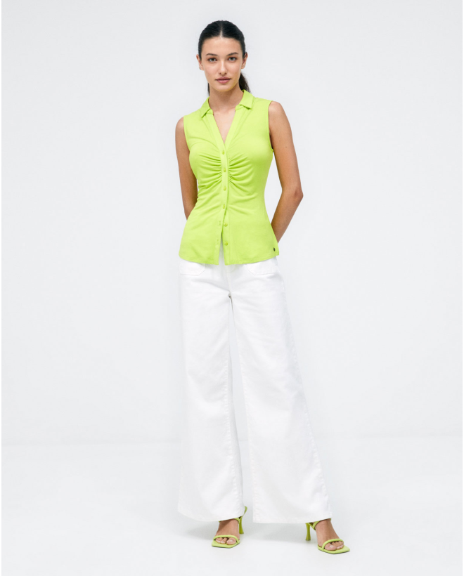 Gathe sleeveless shirt....