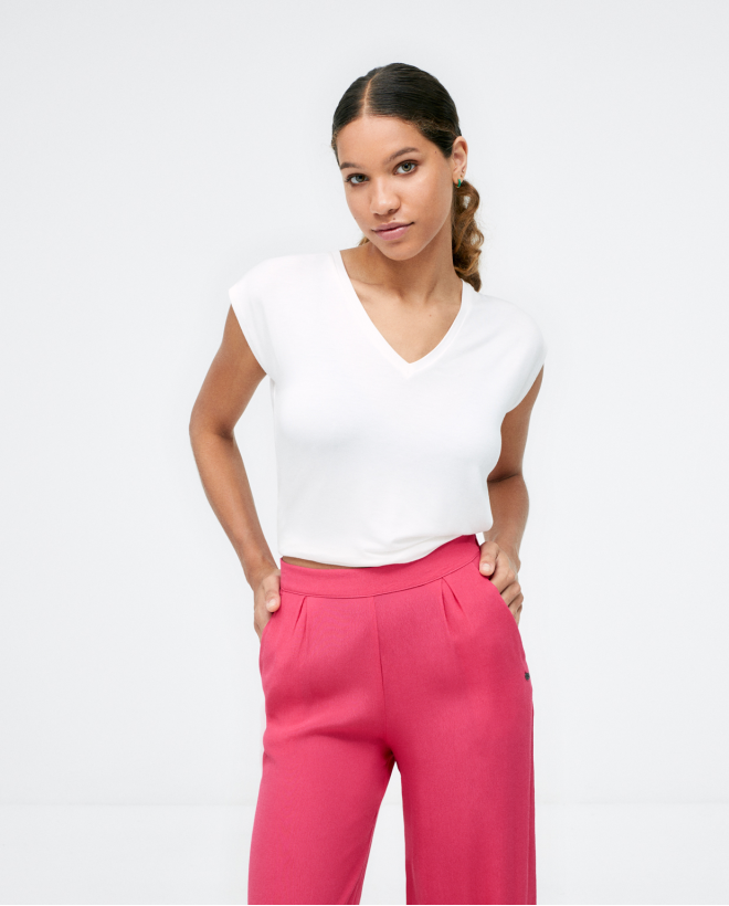 Wide ankle trousers. Plain...