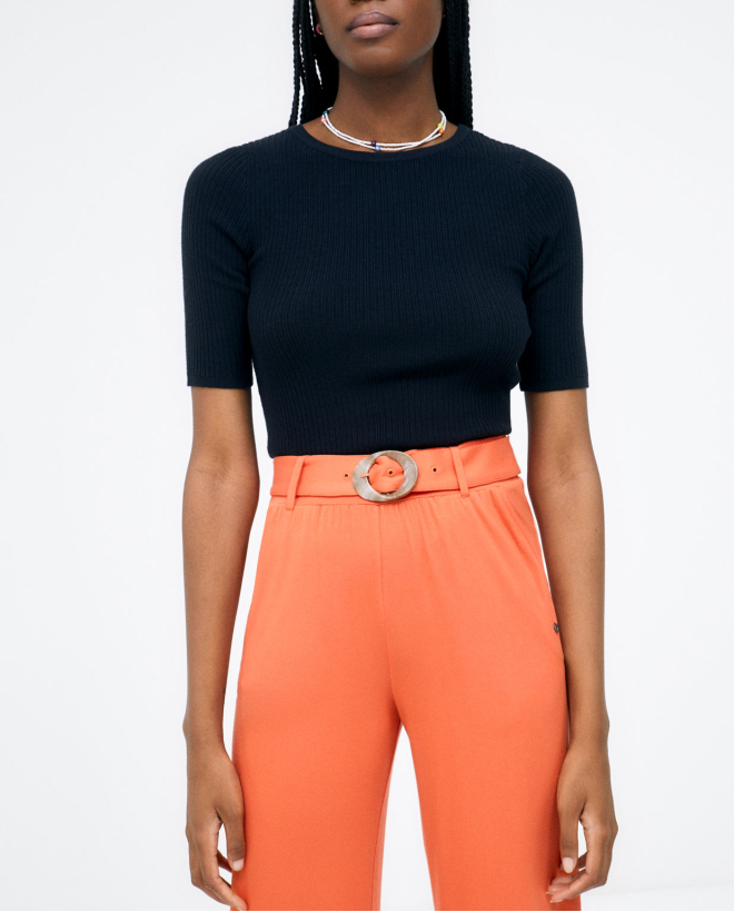 Long trousers with belt....