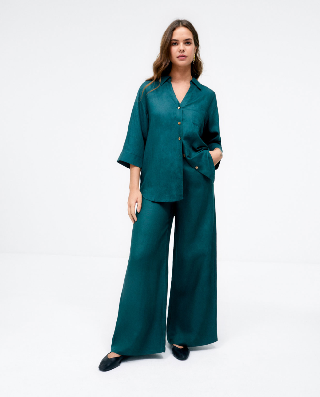 3 4 sleeve shirt. Plain  Khaki