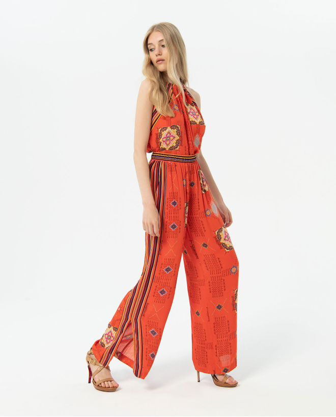 Pantaloni larghi in bambù stampato Coralo