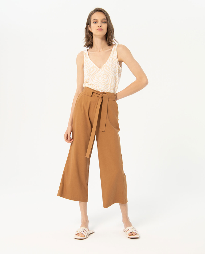 Pantaloni semplici dritti e larghi Light came