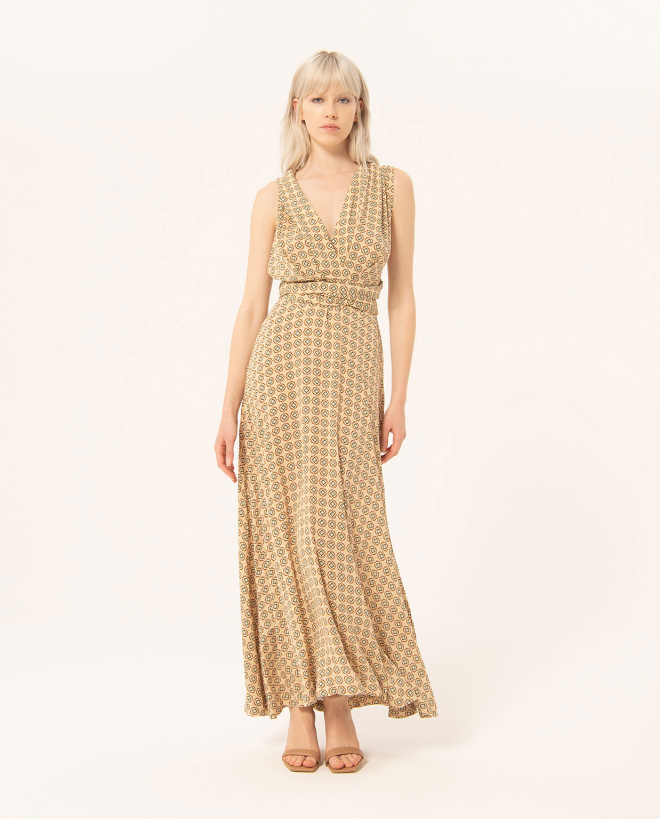 Vestito lungo multiposizione Beige