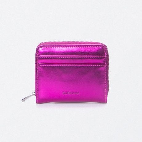 Borsellino con cerniera. metallizzato Fucsia